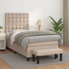 vidaXL cappuccino színű műbőr rugós ágy matraccal 100 x 200 cm ágy és ágykellék
