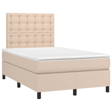 vidaXL cappuccino színű műbőr rugós ágy matraccal 120 x 190 cm ágy és ágykellék