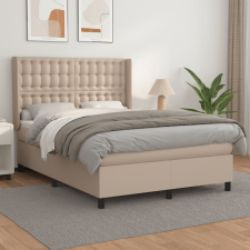 vidaXL cappuccino színű műbőr rugós ágy matraccal 140 x 190 cm ágy és ágykellék