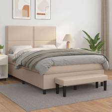 vidaXL cappuccino színű műbőr rugós ágy matraccal 140 x 190 cm ágy és ágykellék