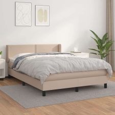 vidaXL cappuccino színű műbőr rugós ágy matraccal 140 x 200 cm ágy és ágykellék