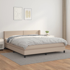 vidaXL cappuccino színű műbőr rugós ágy matraccal 160 x 200 cm ágy és ágykellék