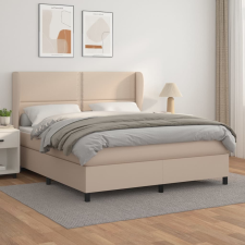 vidaXL cappuccino színű műbőr rugós ágy matraccal 180 x 200 cm ágy és ágykellék