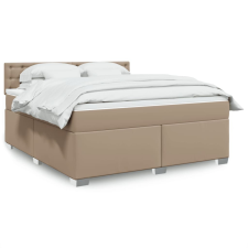 vidaXL cappuccino színű műbőr rugós ágy matraccal 180 x 200 cm ágy és ágykellék