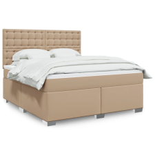 vidaXL cappuccino színű műbőr rugós ágy matraccal 180 x 200 cm ágy és ágykellék