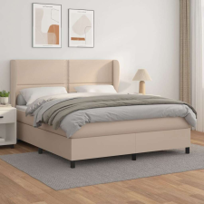vidaXL cappuccino színű műbőr rugós ágy matraccal 180 x 200 cm ágy és ágykellék
