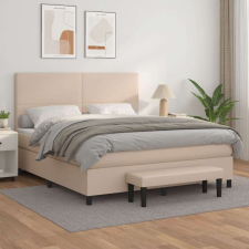 vidaXL cappuccino színű műbőr rugós ágy matraccal 180 x 200 cm ágy és ágykellék
