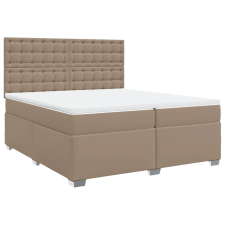 vidaXL cappuccino színű műbőr rugós ágy matraccal 200 x 200 cm (3290739) ágy és ágykellék