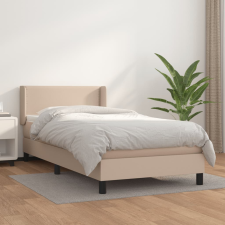 vidaXL cappuccino színű műbőr rugós ágy matraccal 90 x 190 cm ágy és ágykellék