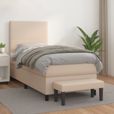 vidaXL cappuccino színű műbőr rugós ágy matraccal 90 x 190 cm ágy és ágykellék