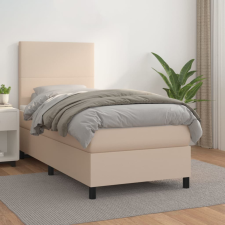 vidaXL cappuccino színű műbőr rugós ágy matraccal 90 x 190 cm ágy és ágykellék