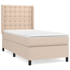 vidaXL cappuccino színű műbőr rugós ágy matraccal 90 x 190 cm (3132476) ágy és ágykellék