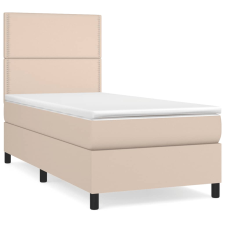 vidaXL cappuccino színű műbőr rugós ágy matraccal 90 x 200 cm ágy és ágykellék