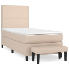 vidaXL cappuccino színű műbőr rugós ágy matraccal 90 x 200 cm ágy és ágykellék