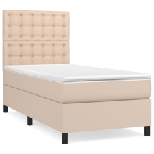 vidaXL cappuccino színű műbőr rugós ágy matraccal 90 x 200 cm (3142826) ágy és ágykellék