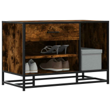 vidaXL cipőpad füstölt tölgy 80x40x53,5 cm fából és fémből készült bútor