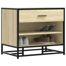 vidaXL cipőpad Sonoma tölgy 60x40x53,5 cm Gépelt fa és fém bútor