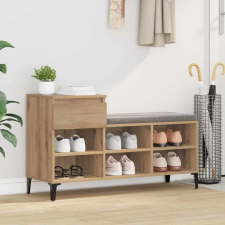 vidaXL Cipőszekrény fiókkal kézműves tölgy 102 x 36 x 60 cm Faanyag bútor