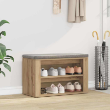 vidaXL Cipőtartó polcokkal kézműves tölgy 75 x 35 x 45 cm Faanyag bútor