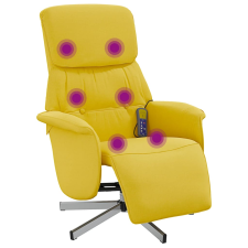 vidaXL citromsárga szövet dönthető masszázsfotel lábtartóval (356677) masszázsfotel