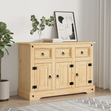 vidaXL Corona mézszínű tömör fenyőfa tálalószekrény 112x43x78 cm bútor