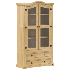 vidaXL Corona tömör fenyőfa vitrinszekrény 99x43x187 cm (4005682) bútor