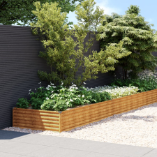 vidaXL corten acél kerti magaságyás 1150x100x36 cm kerti tárolás