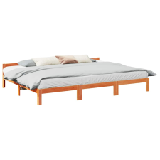 vidaXL családi ágykeret matrac nélkül viaszbarna 270x200 cm ágy és ágykellék