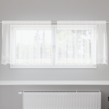 vidaXL Csipkés Függöny függönyökkel Virágos Fehér 200 x 120 cm Poliészter lakástextília