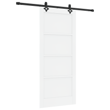 vidaXL Csúszó ajtó alkatrészkészlettel Fehér 86x198.5 cm Szilárd fa fenyő (3333511) nyílászáró