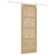 vidaXL Csúszó Ajtó Felszerelés Készlettel 78x211 cm Masszív Fa Fenyő (3333248) nyílászáró