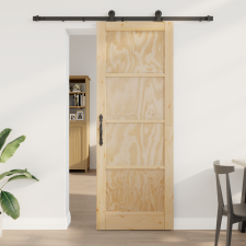 vidaXL Csúszó Ajtó Felszerelési Készlettel 78x211 cm Masszív Fa Fenyő nyílászáró