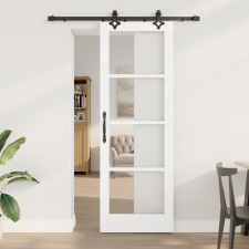 vidaXL Csúszó Ajtó Hardver Készlet Fehér 73,5x211 cm Tömörfa Fenyő nyílászáró