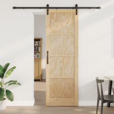 vidaXL Csúszó Ajtó Hardver Készlettel 78x232 cm Tömör Fa Fenyő nyílászáró