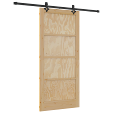 vidaXL Csúszó Ajtó Hardver Készlettel 93x202 cm Masszív Fenyőfa (3333542) nyílászáró