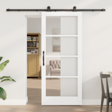 vidaXL Csúszó Ajtó Hardver Készlettel 'ORKDAL'Fehér 86x198.5 cm nyílászáró