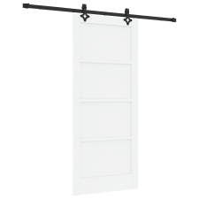 vidaXL Csúszó Ajtó Hardver Szettel Fehér 86x198.5 cm Szilárd Fenyőfa (3333539) építőanyag