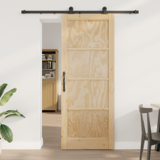 vidaXL csúszó ajtó szerelési készlettel 83x211 cm szilárd fenyő nyílászáró
