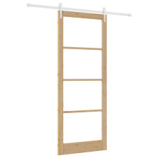 vidaXL Csúszó Ajtó Szerelési Készlettel 93x232 cm Szilárd Fa Fenyő (3332431) nyílászáró