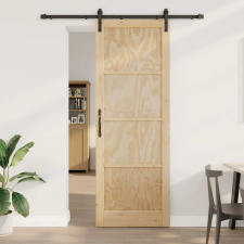 vidaXL Csúszó Ajtó Természetes és fekete 83 x 232 cm nyílászáró