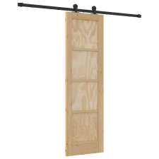 vidaXL Csúszóajtó Felszerelési Szett 61x198,5 cm Tömör fa Fenyő (3333352) építőanyag