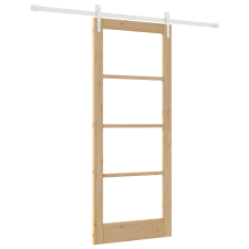 vidaXL Csúszóajtó Felszerelési Szettel 83x202 cm Tömör Fenyő (3332417) nyílászáró
