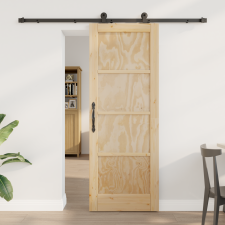 vidaXL Csúszóajtó hardver készlettel 73,5x198,5 cm Tömbfa Fenyő nyílászáró