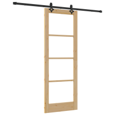 vidaXL Csúszóajtó hardver készlettel 78x211 cm Tömör fenyő (3332301) nyílászáró