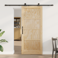 vidaXL Csúszóajtó hardver készlettel 86x198,5 cm Tömör Fenyő nyílászáró
