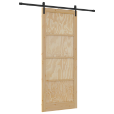 vidaXL csúszóajtó hardver készlettel 93x232 cm Tömör fa fenyő (3333210) építőanyag