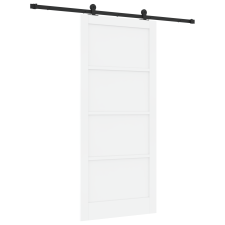 vidaXL Csúszóajtó hardver készlettel, Fehér, 93x211 cm, Szilárd fenyő (3333377) nyílászáró