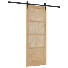 vidaXL Csúszóajtó hardver szettel 78x202 cm Tömbfenyő (3333722) nyílászáró