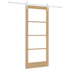 vidaXL Csúszóajtó Hardver Szettel 86x198.5 cm Szilárd Fa Fenyő (3332423) nyílászáró