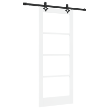 vidaXL Csúszóajtó hardver szettel Fehér 83x202 cm Tömörfenyő (3332278) építőanyag